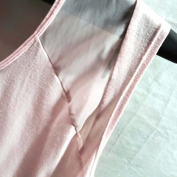 Light Peach Short Sleeve Crop Top with sheer Mesh Insets (2X) - Picture 10 of 12